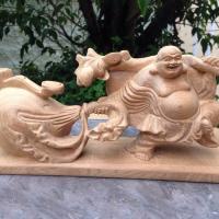 TƯỢNG GỖ - DI LẶC KÉO BAO TIỀN ( GỖ BÁCH XANH, NGỌC AM, HUYẾT LONG)